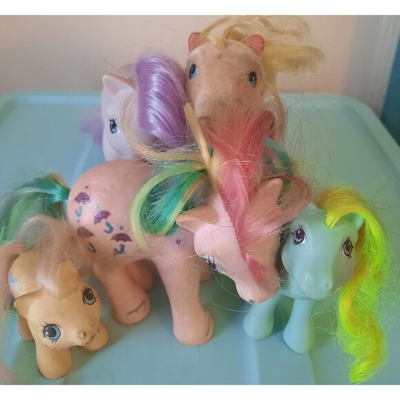 Vintage G1 My Little Pony Lot of 5 Bait TLC Ponies Poor Condition Hasbro MLP - Picture 1 of 6